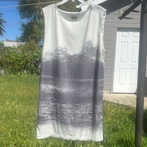 Gray and White Sequin Sleeveless Quiet Luxury Dress from Brazilian Luxury Osklen